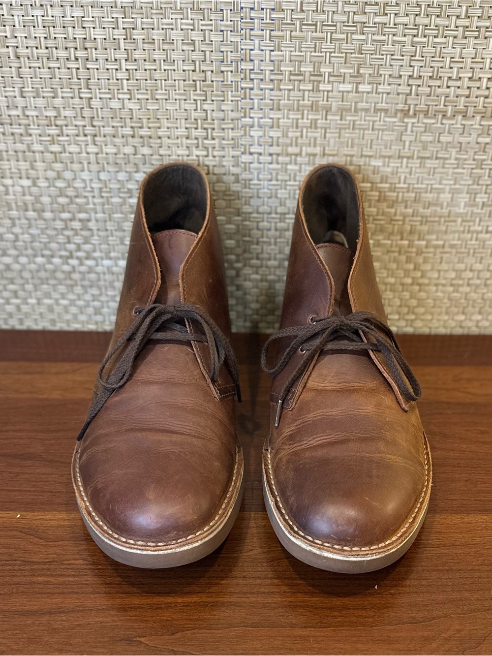 Clarks Bushacre 2 Leather Chukka Dessert Boots Beeswax Brown 13M